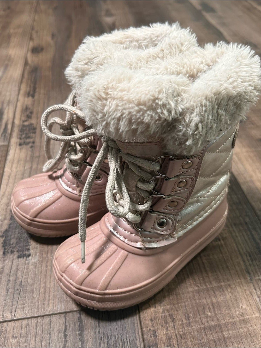 London Fog Girls Pink Faux-Fur Winter Snow‎ Boots